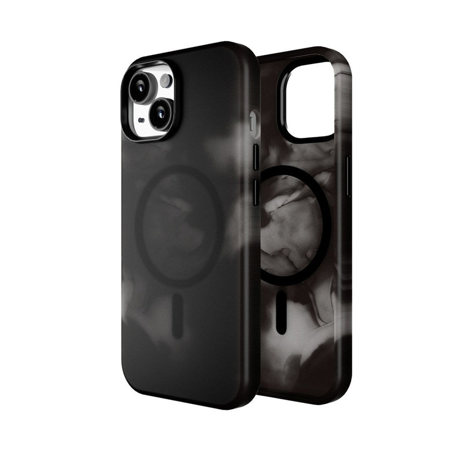 iPhone 15 Pro Max Puro AQUA elastīgs plastmasas maciņš - saderīgs ar MagSafe - melns