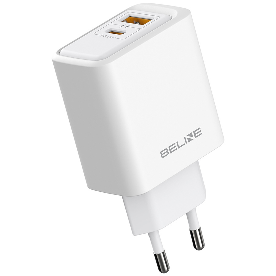 Tīkla lādētājs Beline 45W USB-A/USB-C BLN2CW45 balts