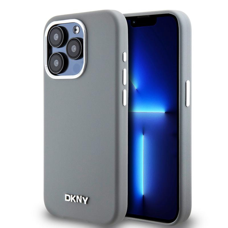 DKNY iPhone 15 Pro DKNY Liquid Silicone Metal Logo maciņš - saderīgs ar MagSafe