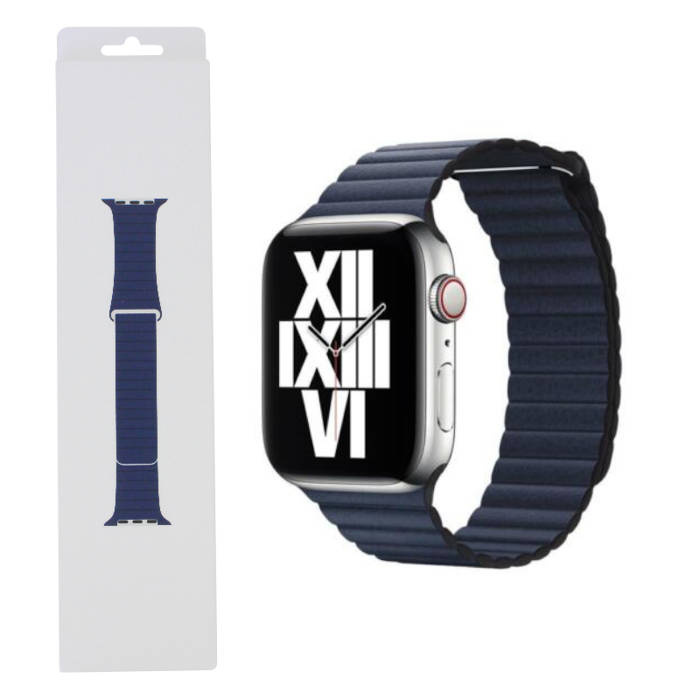 Oriģinālā Apple ādas Loop siksniņa 44/45/46/49MM MLHM2ZM/A SIZE L MIDNIGHT BLUE oriģinālā plomba