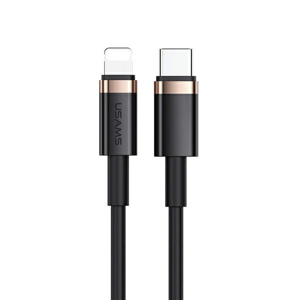 USAMS Kabelis U63 USB-C na Lightning 1,2m20W PD Fast Charge melns SJ484USB01 (US-SJ484)