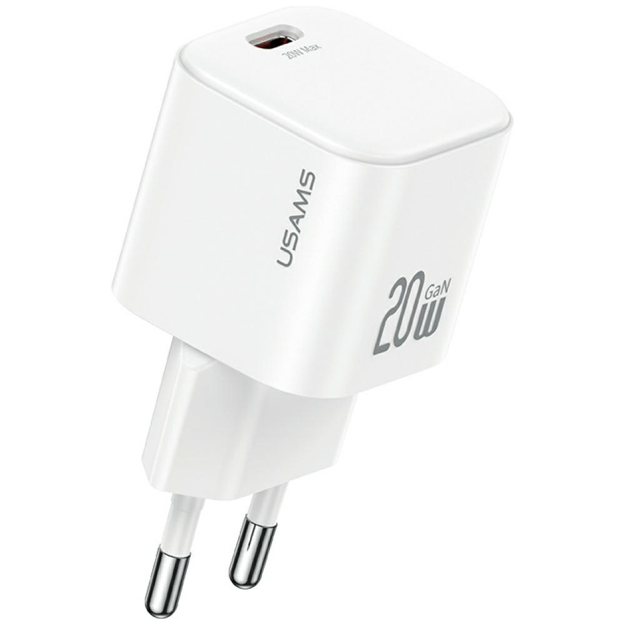 Tīkla lādētājs USAMS JO Series CC260 20W USB-C + USB-C/USB-C kabelis 1m balts