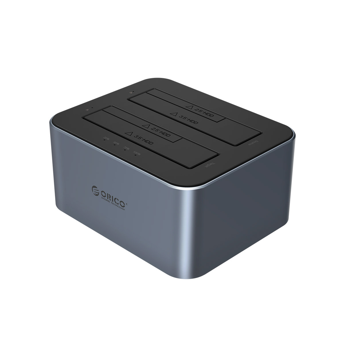 Orico 6626C3-C-V1 divu disku doks ar klonēšanas funkciju 2.5"/3.5" SATA HDD/SSD pelēks