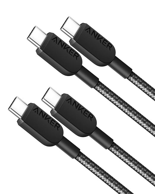 Anker ātrās uzlādes kabelis Anker310 60W 3A USB-C uz USB-C kabelis 90cm (2 gab.)