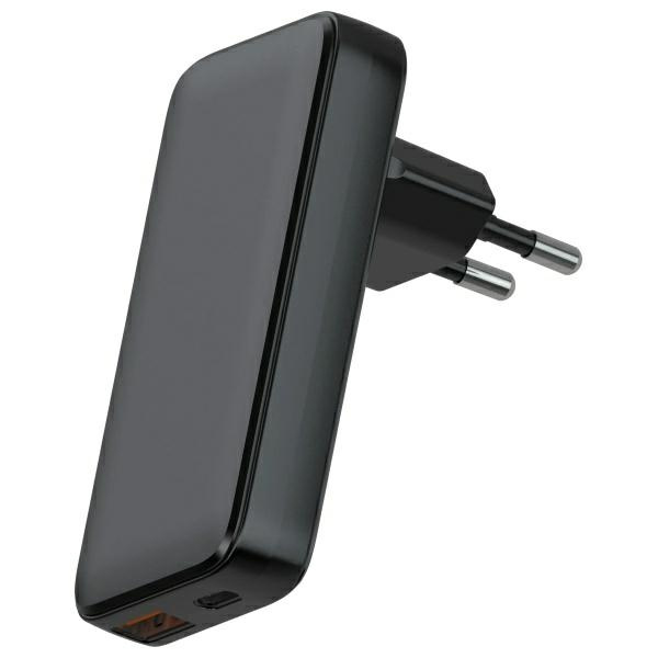 Beline tīkla lādētājs 1x USB-C + 1x USB 65W melns (tikai galviņa) PD 3.0 + QC 3.0 BLN2CW65