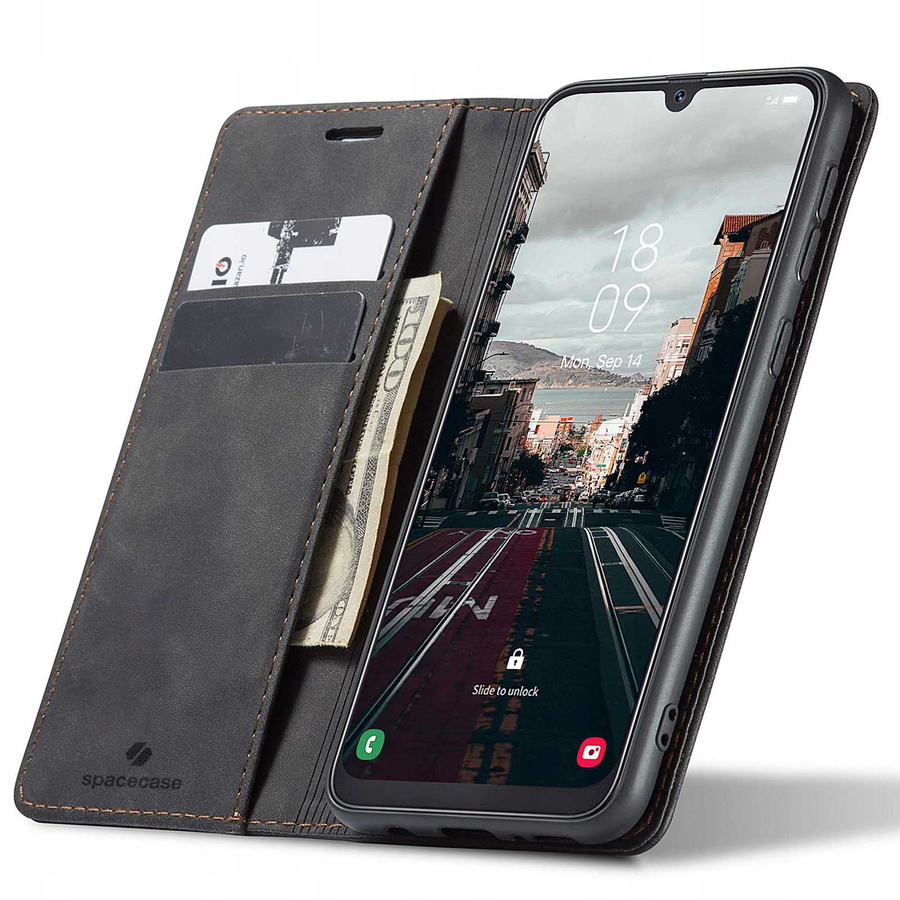 Spacecase maka maciņš Galaxy A50 melns