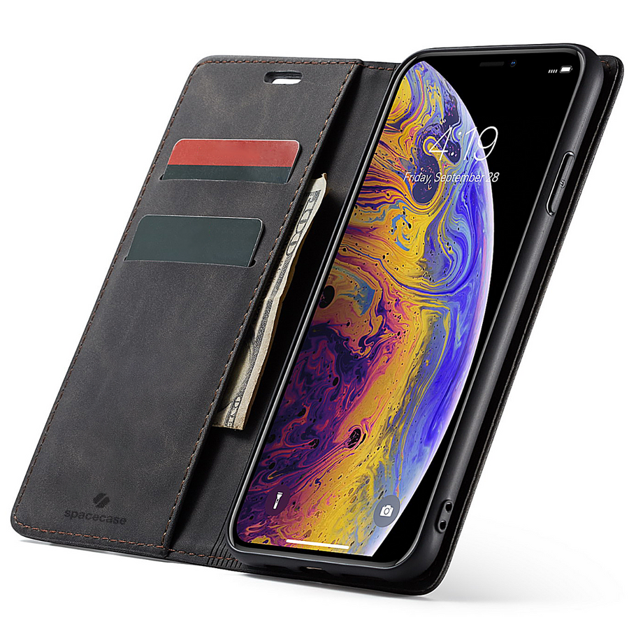 Spacecase maka maciņš iPhone Xs Max melns