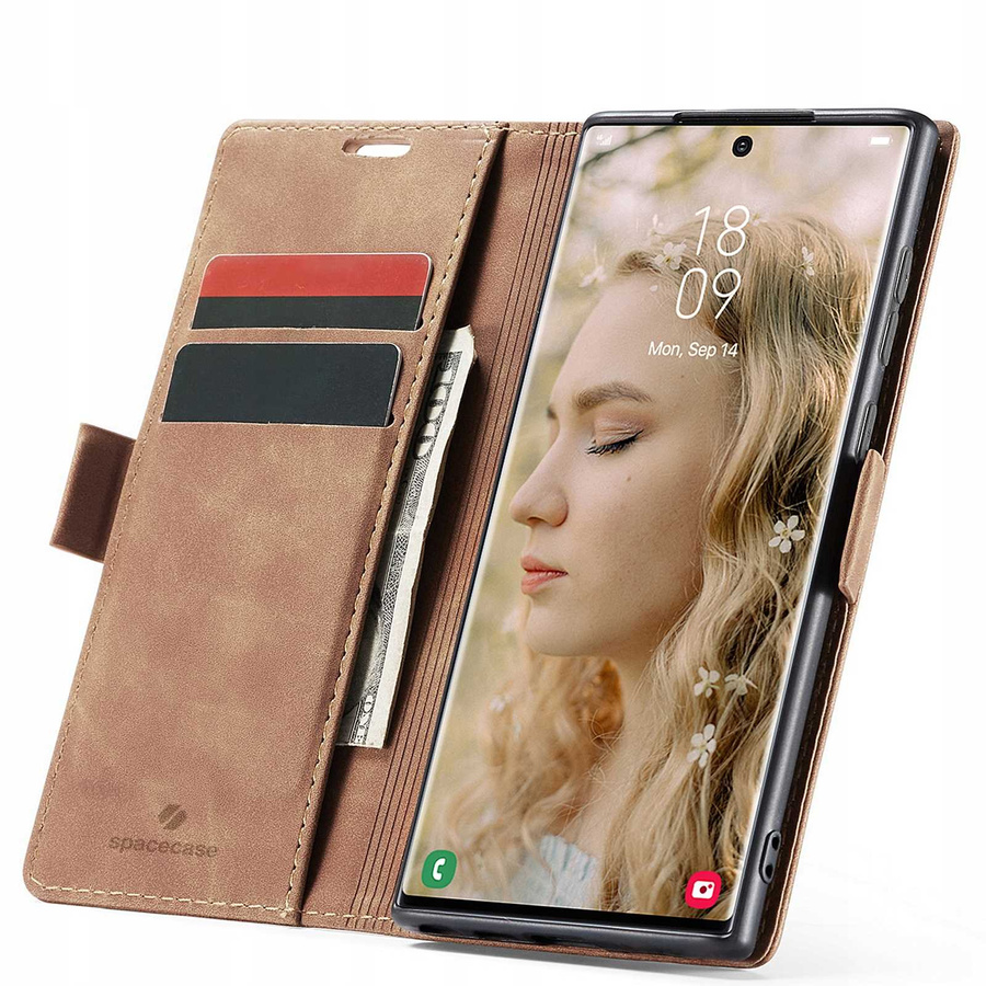 Spacecase maka maciņš Galaxy S22 Ultra gaiši brūns