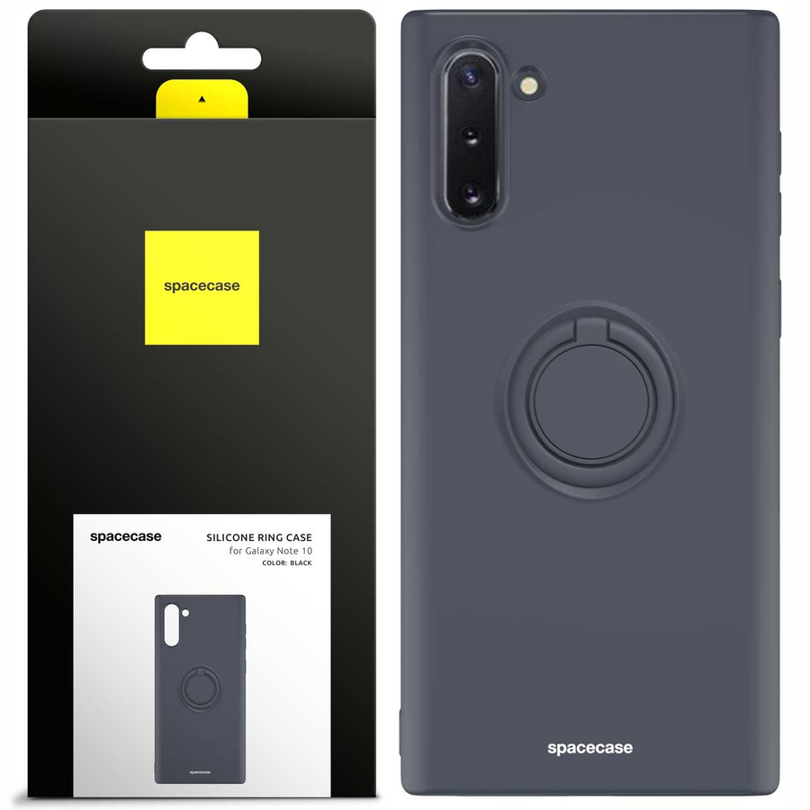 Spacecase Silikona maciņš ar gredzenu Galaxy Note 10 melns