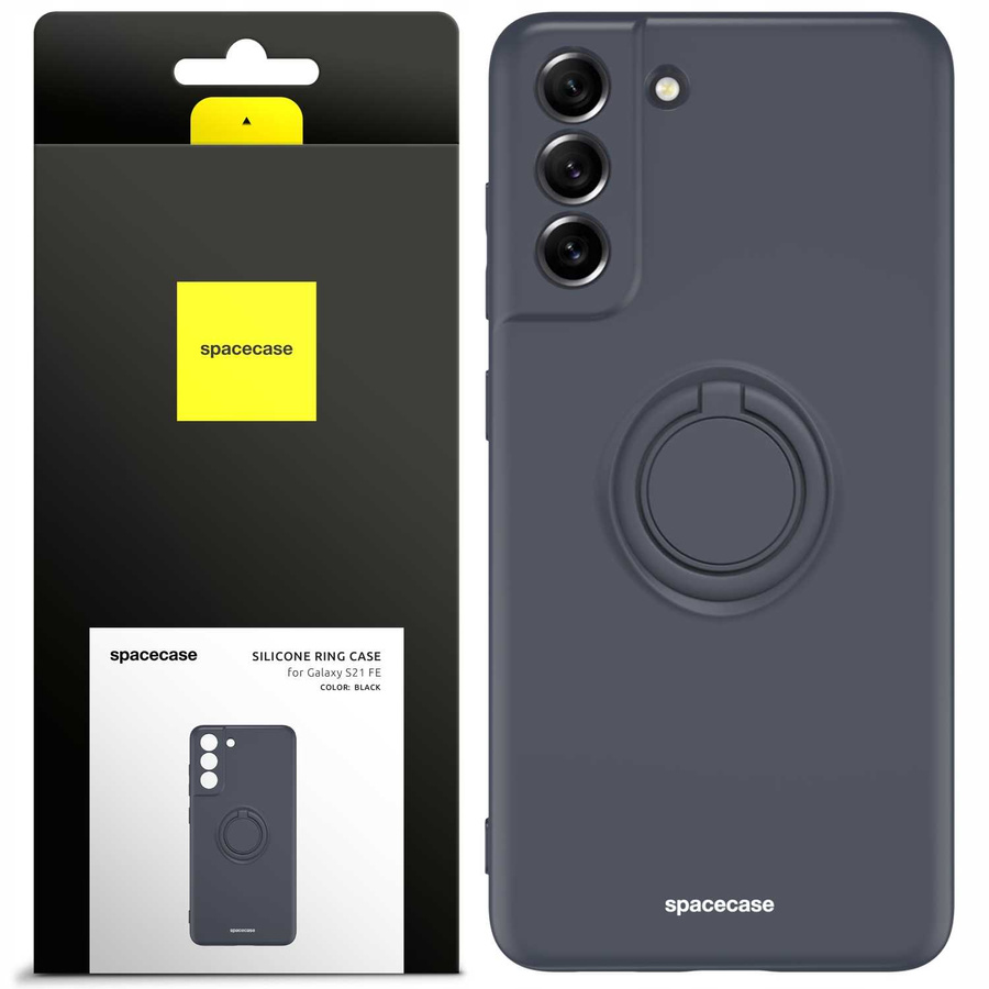 Spacecase Silikona maciņš ar gredzenu Galaxy S21 FE melns