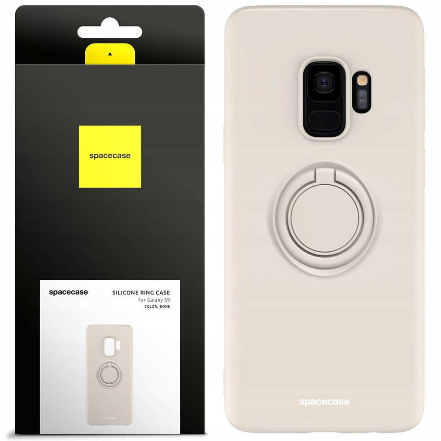 Spacecase Silikona maciņš ar gredzenu Galaxy S9 kaula krāsas