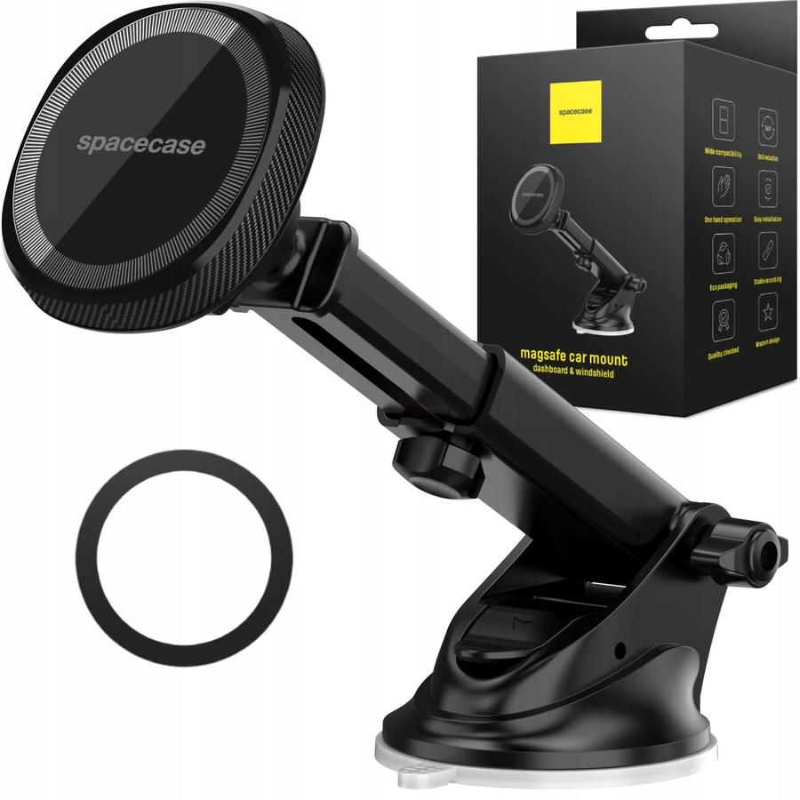 Spacecase Auto turētājs SC06 Dash/Windshield Magsafe melns