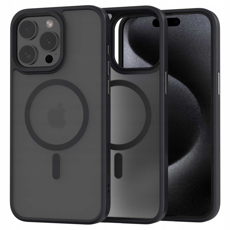 Spacecase Hibrīds magnētiskais maciņš iPhone 15 Pro Max melns