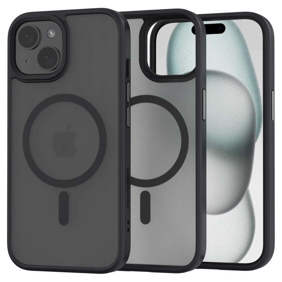 Spacecase Hibrīds magnētiskais maciņš iPhone 15 Plus melns