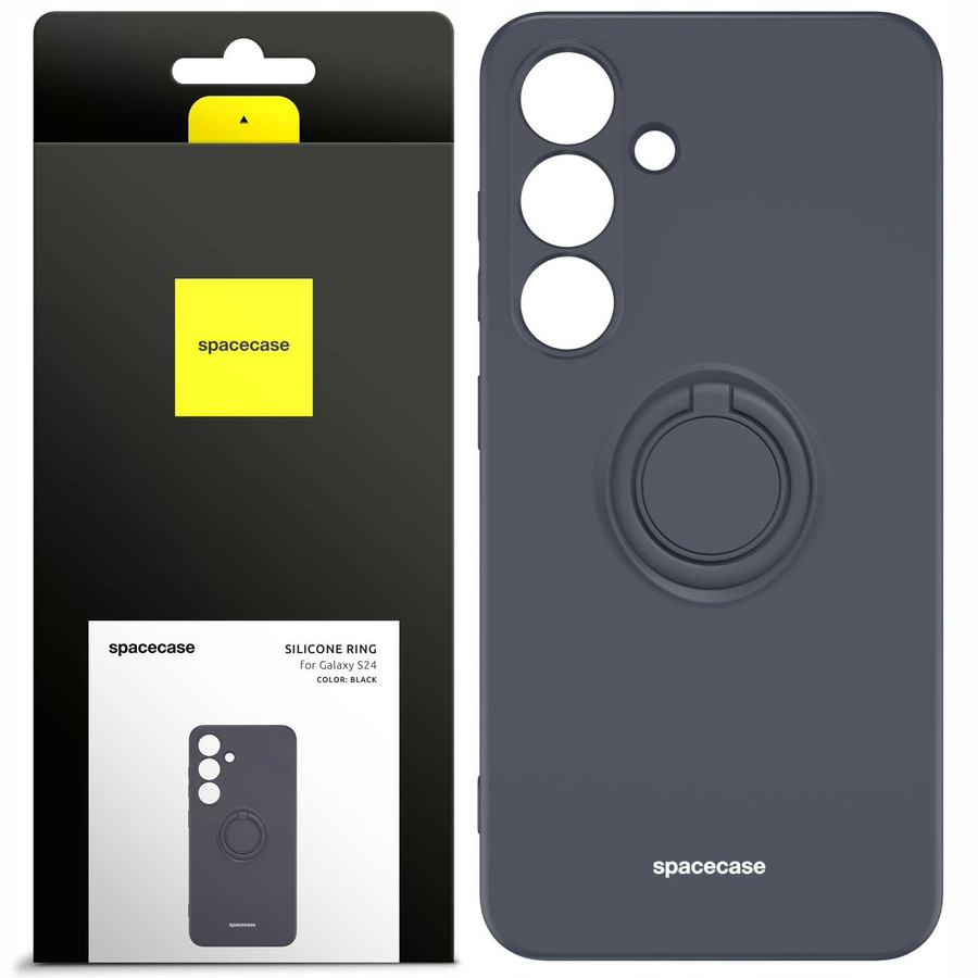 Spacecase Maciņš Silicone Ring Galaxy S24 melns