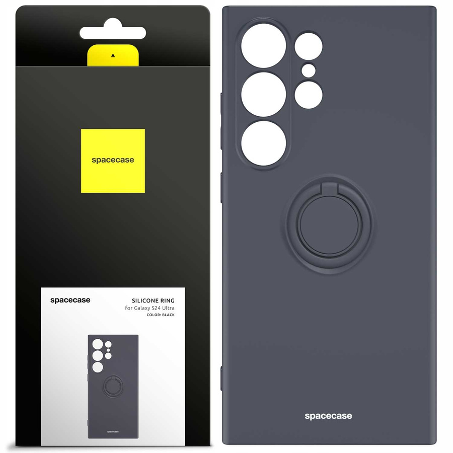 Spacecase Maciņš Silicone Ring Galaxy S24 Ultra melns