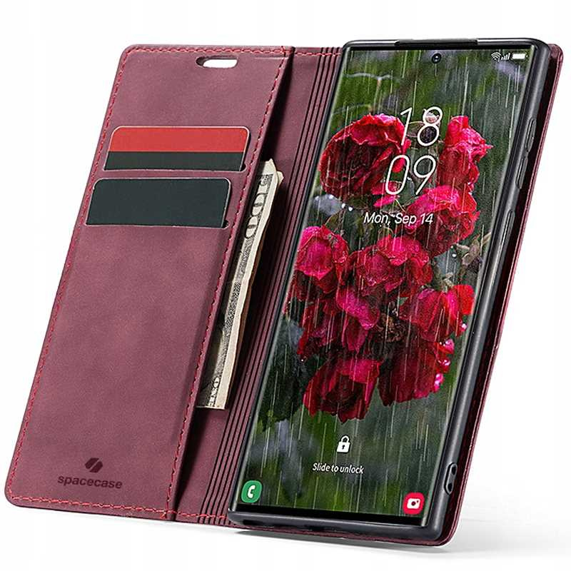 Spacecase Maciņš Wallet Galaxy S24 Ultra sarkans