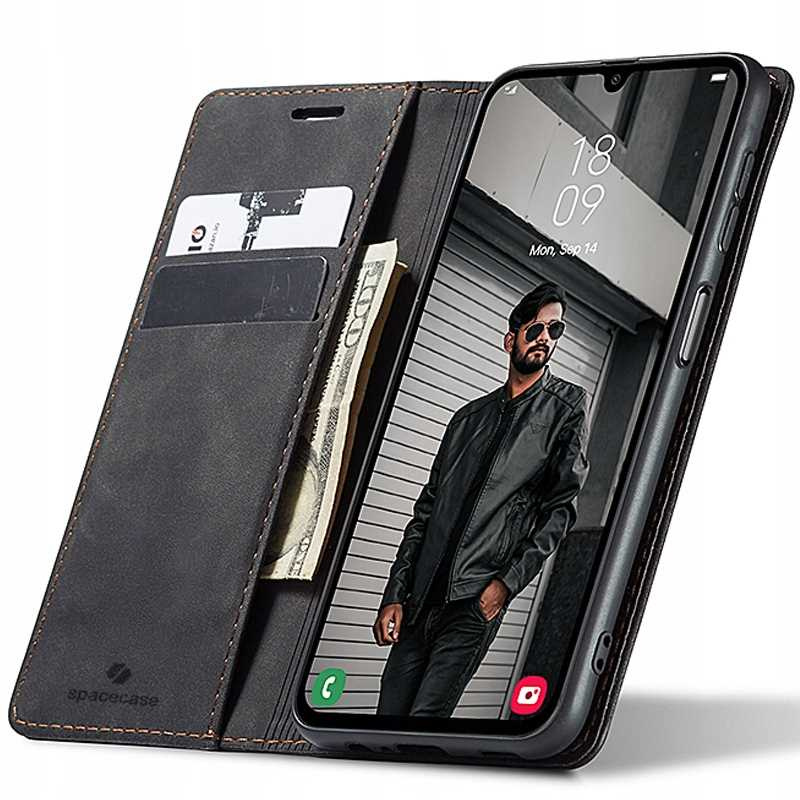 Spacecase Maciņš Wallet Galaxy A35 5G melns