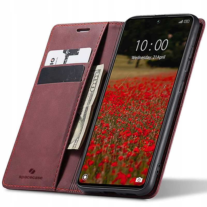 Spacecase Maciņš Wallet Poco X6 / RM Note 13 Pro 5G sarkans