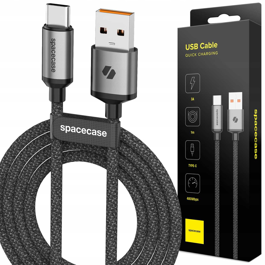 Spacecase Kabelis USB-C Cable 1M 3A CL03