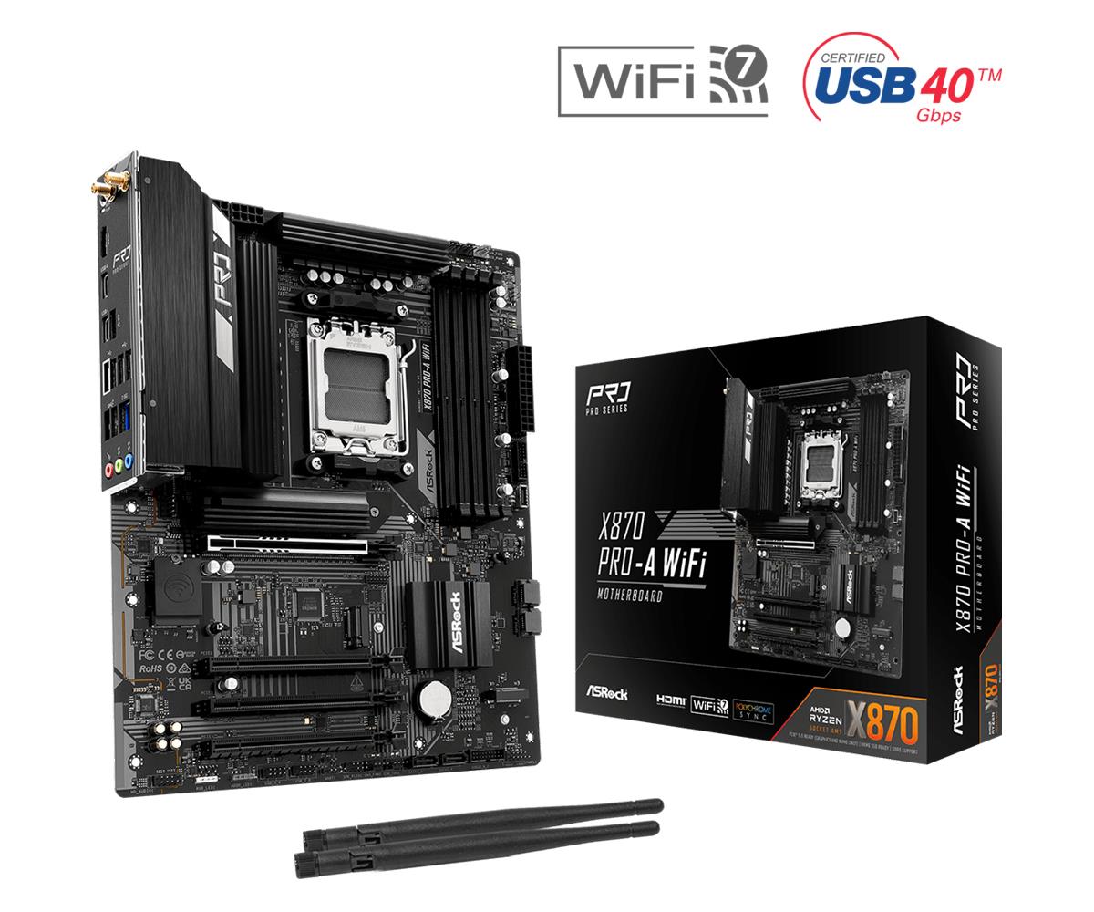 Mātesplate ASROCK AMD X870 SAM5 ATX DDR5 X870 Pro-A WiFi