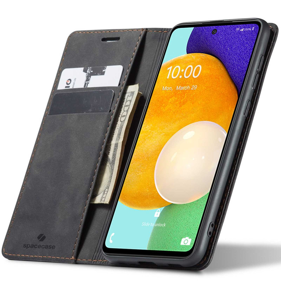 Spacecase Maciņš Wallet Galaxy M55 5G melns