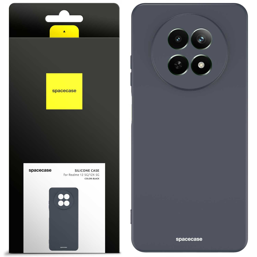 Spacecase Maciņš Silicone Case Realme 12 5G/12X 5G melns