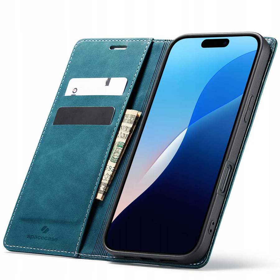 Spacecase Maciņš Wallet iPhone 16 Pro Max zils