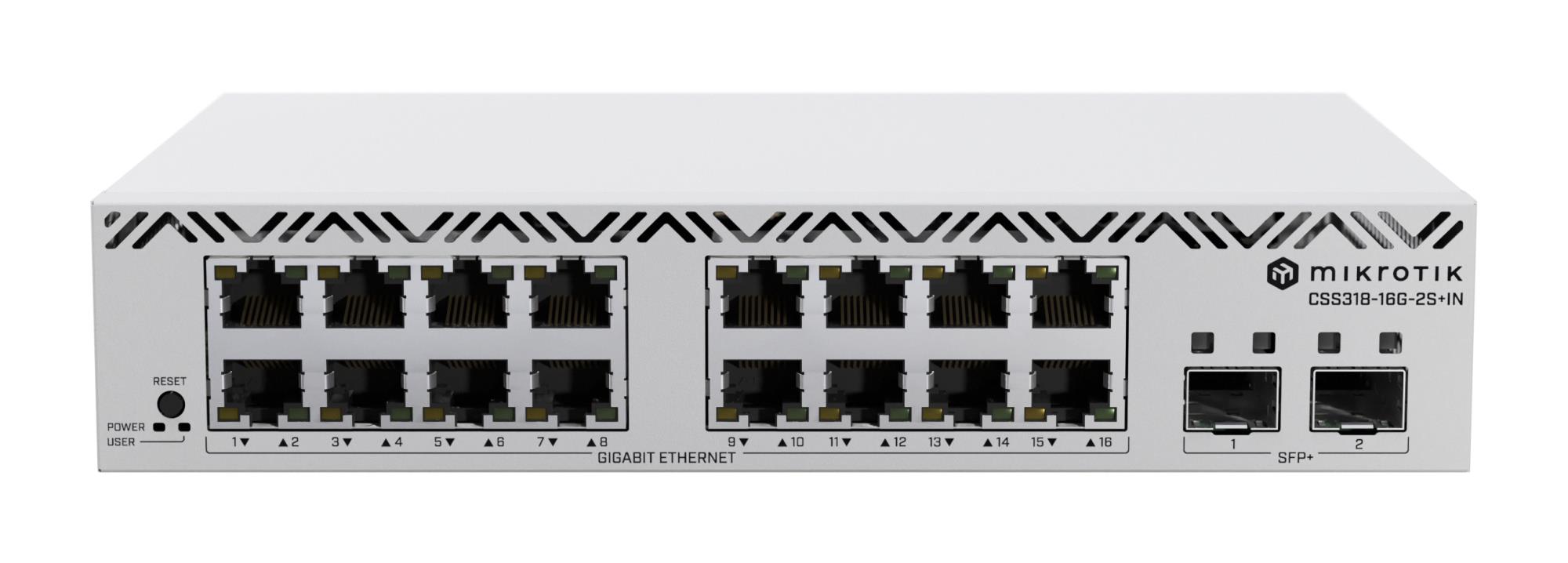 Komutators MIKROTIK CSS318-16G-2S+IN 16 portu Gigabit