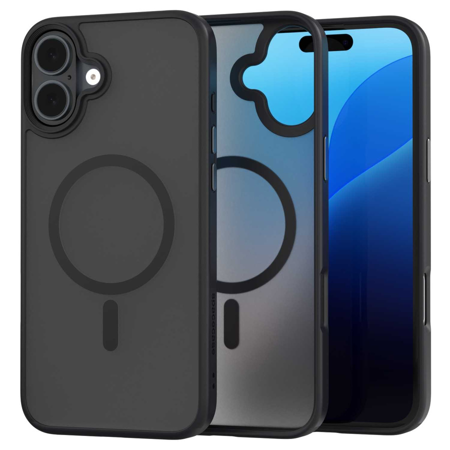 Spacecase Maciņš Hybrid Mag iPhone 16 Plus melns