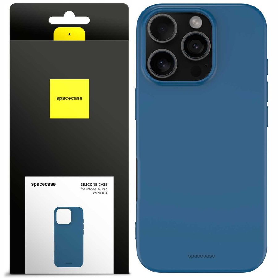 Spacecase Maciņš Silicone Case iPhone 16 Pro zils