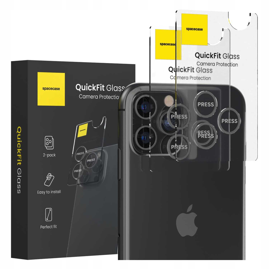 Spacecase Kameras stikls QuickFit Camera iPhone 11 Pro/11 Pro Max/12 Pro melns