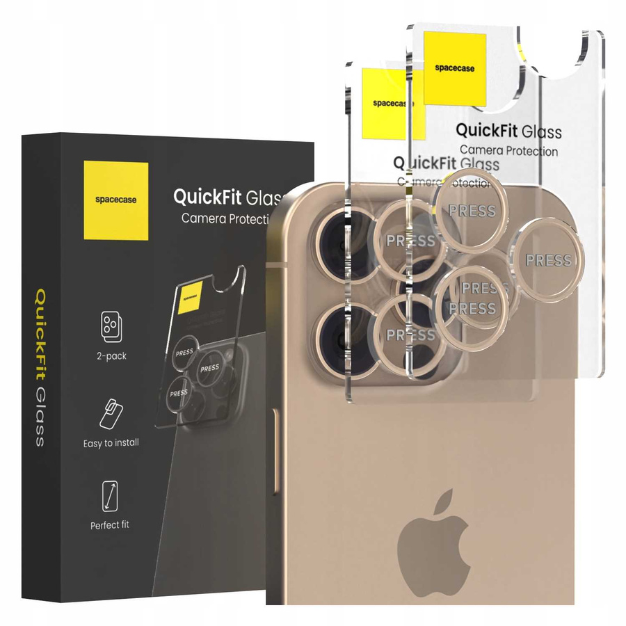 Spacecase Kameras stikls QuickFit Camera iPhone 16 Pro/16 Pro Max tuksneša titāns