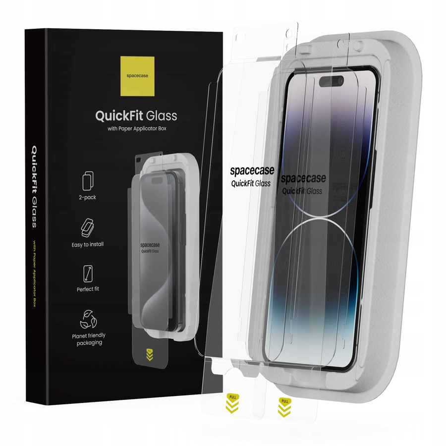 Spacecase Rūdīts stikls QuickFit Glass iPhone 14 Pro Max