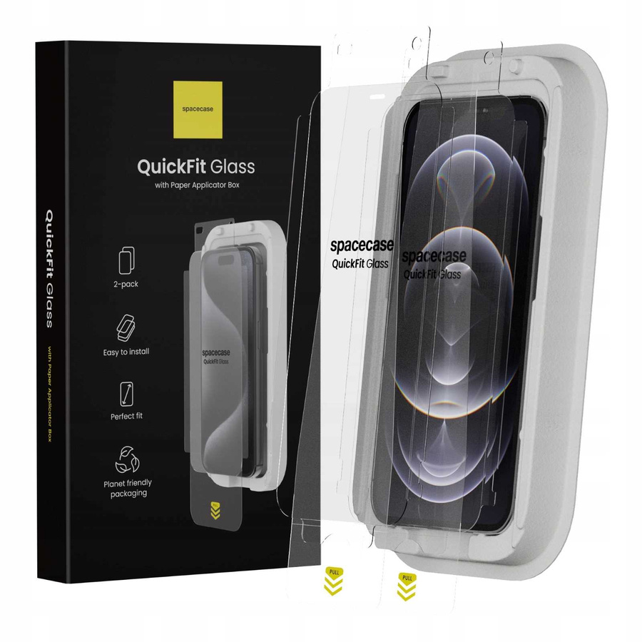 Spacecase Rūdīts stikls QuickFit Glass iPhone 12 Pro Max