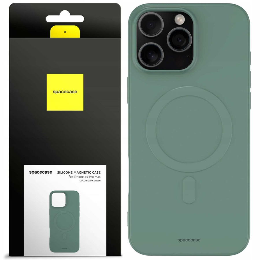 Spacecase Maciņš Silicone Magnetic Case iPhone 16 Pro Max zaļš