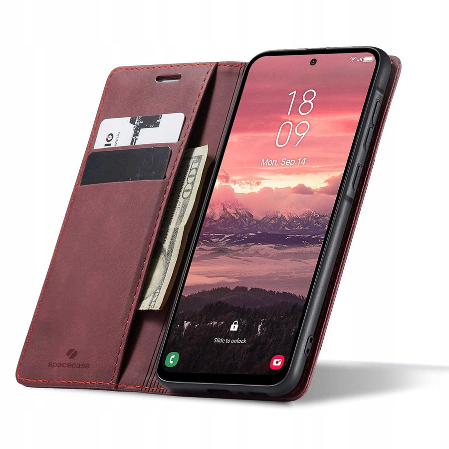 Spacecase Maciņš Wallet Galaxy A56 sarkans
