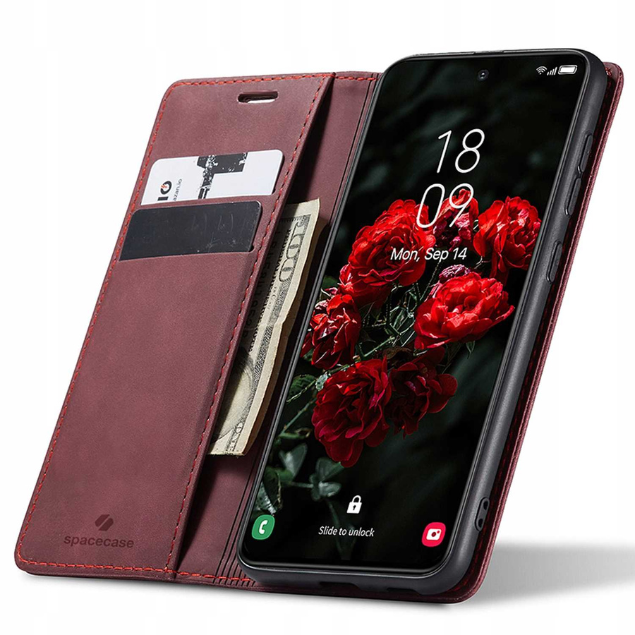 Spacecase Maciņš Wallet Galaxy S24 FE sarkans