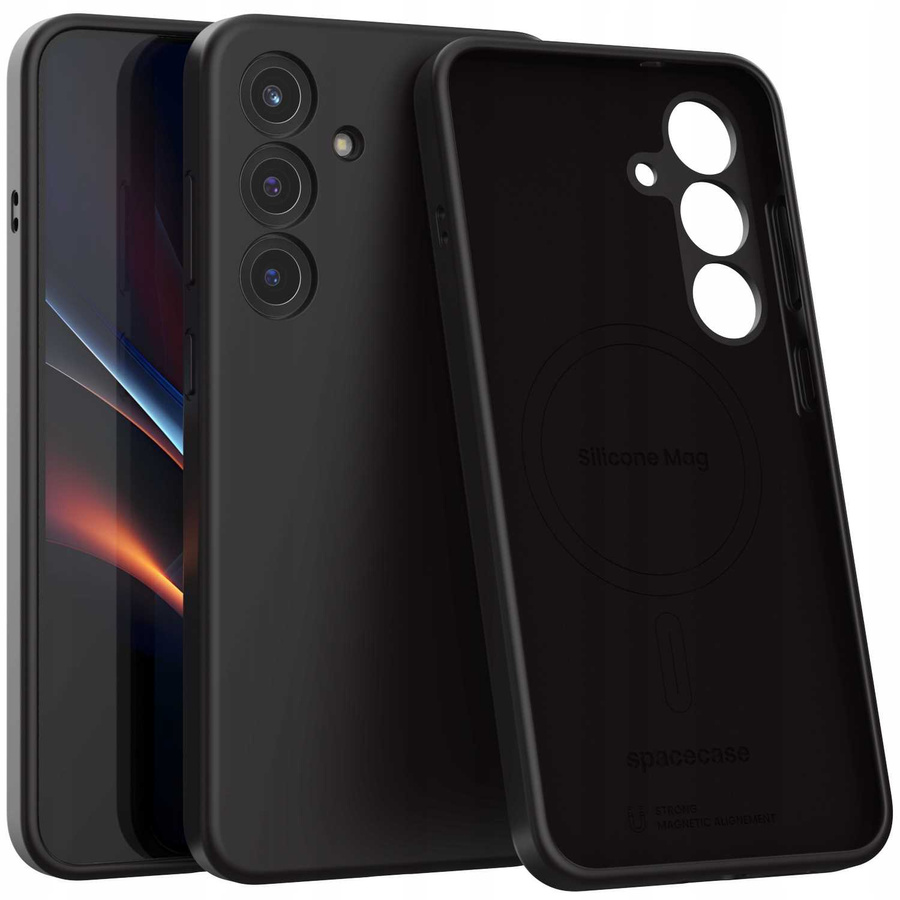 Spacecase Silikona Mag maciņš Galaxy S25+ melns