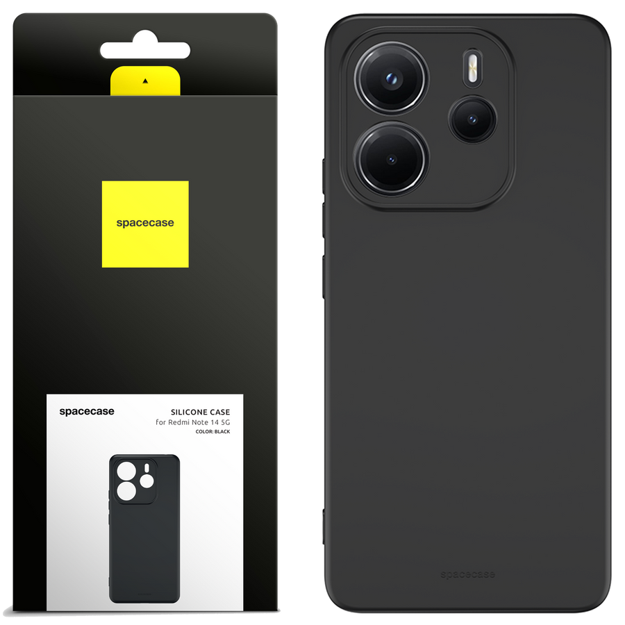 Spacecase Silikona maciņš 3.0 Redmi Note 14 4G melns