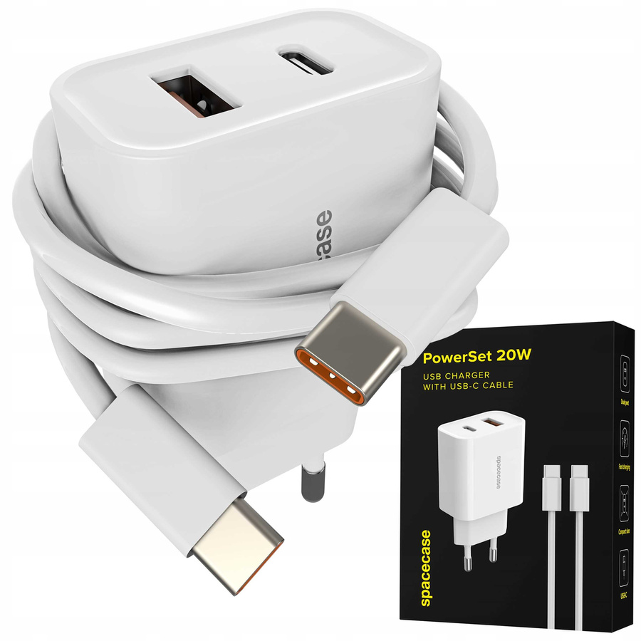 Spacecase USB lādētājs PowerSet Charger 20W with USB-C PS20W-12
