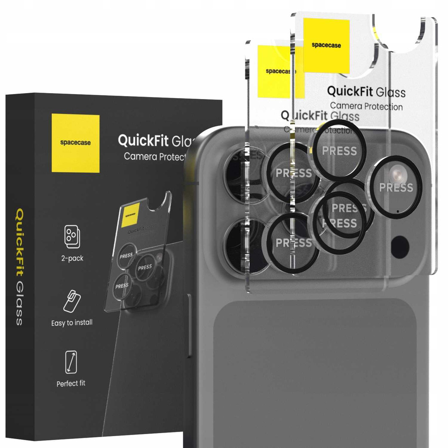 Spacecase Kameras stikls Quickfit Camera iPhone 17 Pro / 17 Pro Max melns