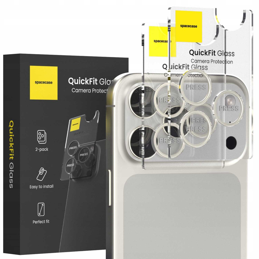 Spacecase Kameras stikls Quickfit Camera iPhone 17 Pro / 17 Pro Max sudrabs