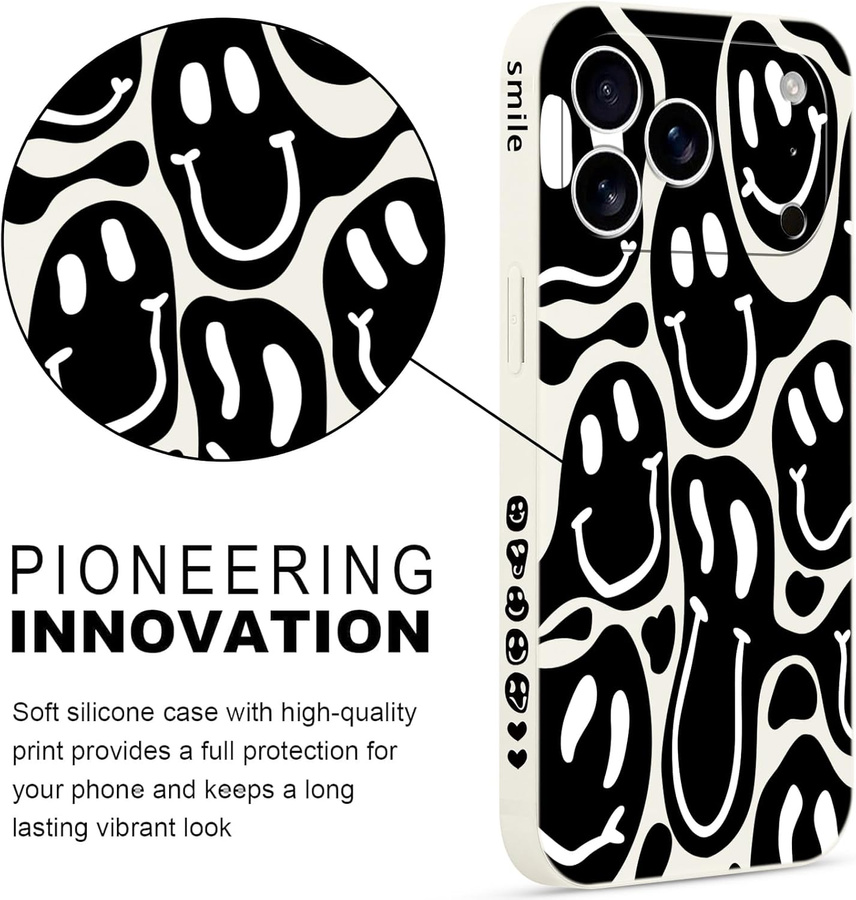 Pnakqil Iphone 17 Air maciņš Blurry Smiles melns