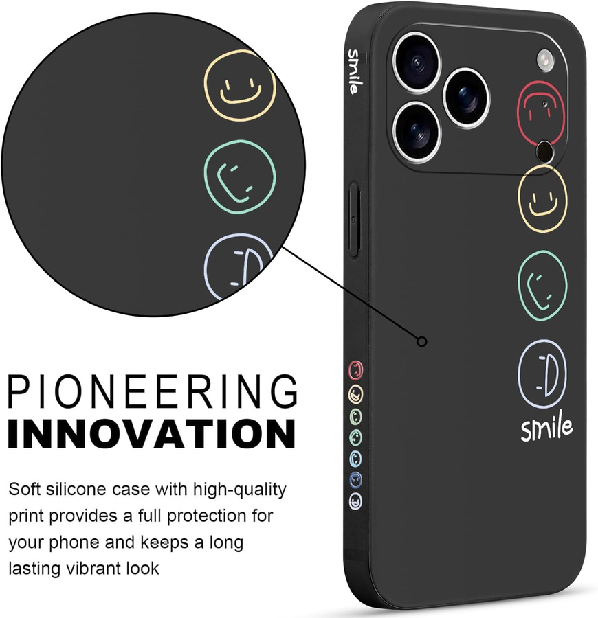 Pnakqil Iphone 17 maciņš Smiles melns