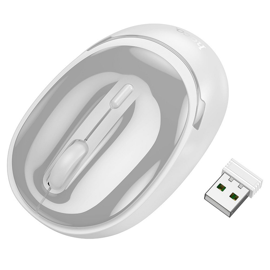Bezvadu pele Hoco 2,4G 1600 dpi GM34 pelēki balta