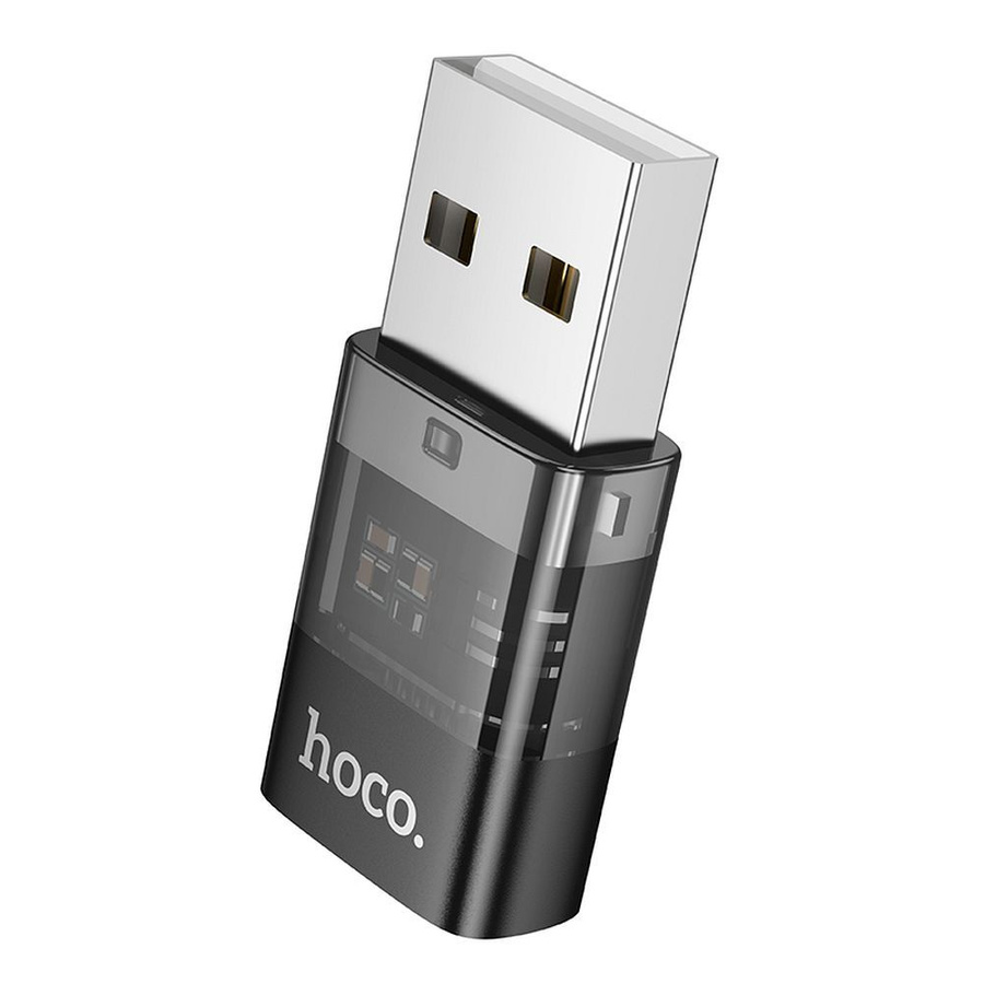 Adapteris USB A uz USB C Hoco UA36C caurspīdīgs melns