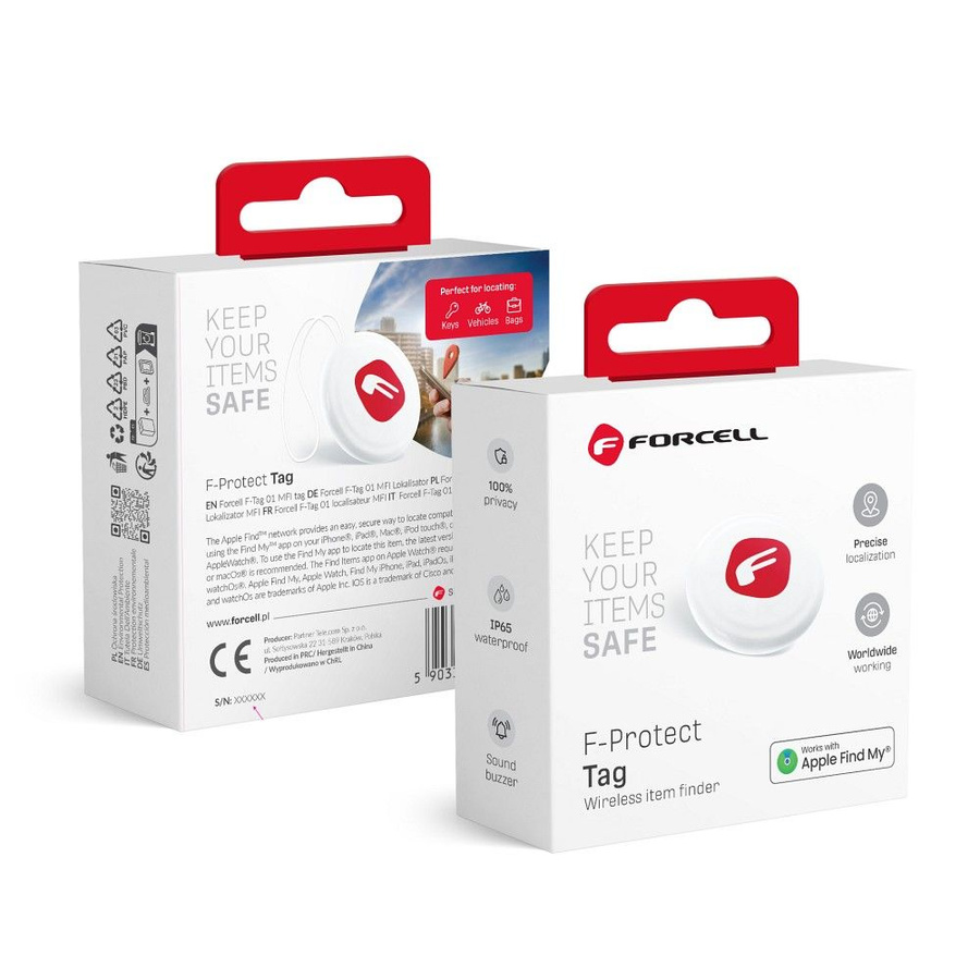 Atslēgu / suņa lokators MFI Forcell F-Tag F01 balts