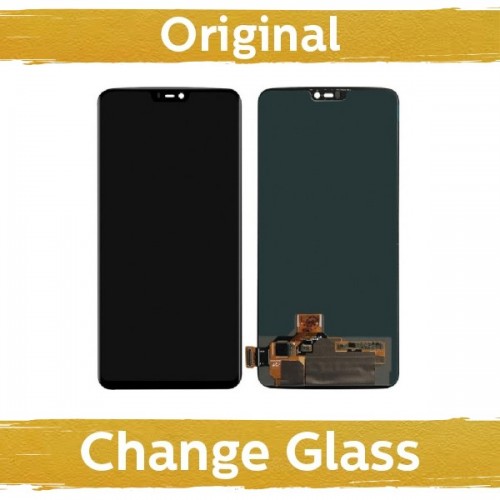 LCD Displejs Saderīgs ar OnePlus 6 Melns (Renewed: China)