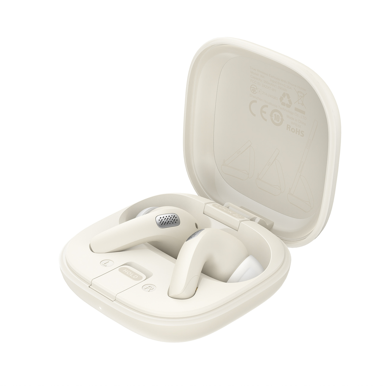 Acefast W4 TWS bezvadu ieliekamās austiņas ar tālruņa statīva funkciju - baltas